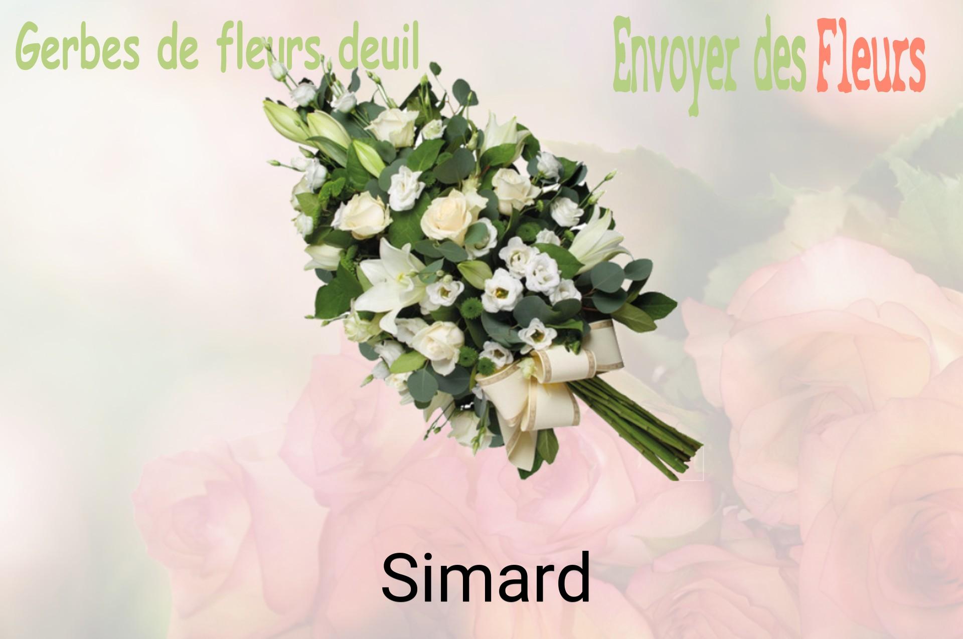 Gerbe de fleurs de deuil livrée à Simard
